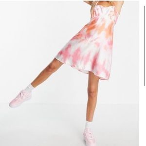 COLLUSION tie dye open back mini dress